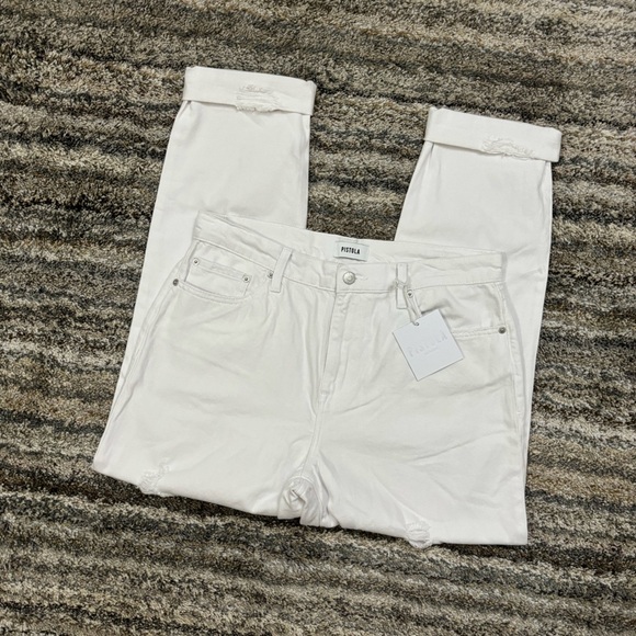 Pistola High Rise Relaxed Roller Jeans Sz 30 NWT | Pistola White Relaxed Fit - Picture 4 of 15